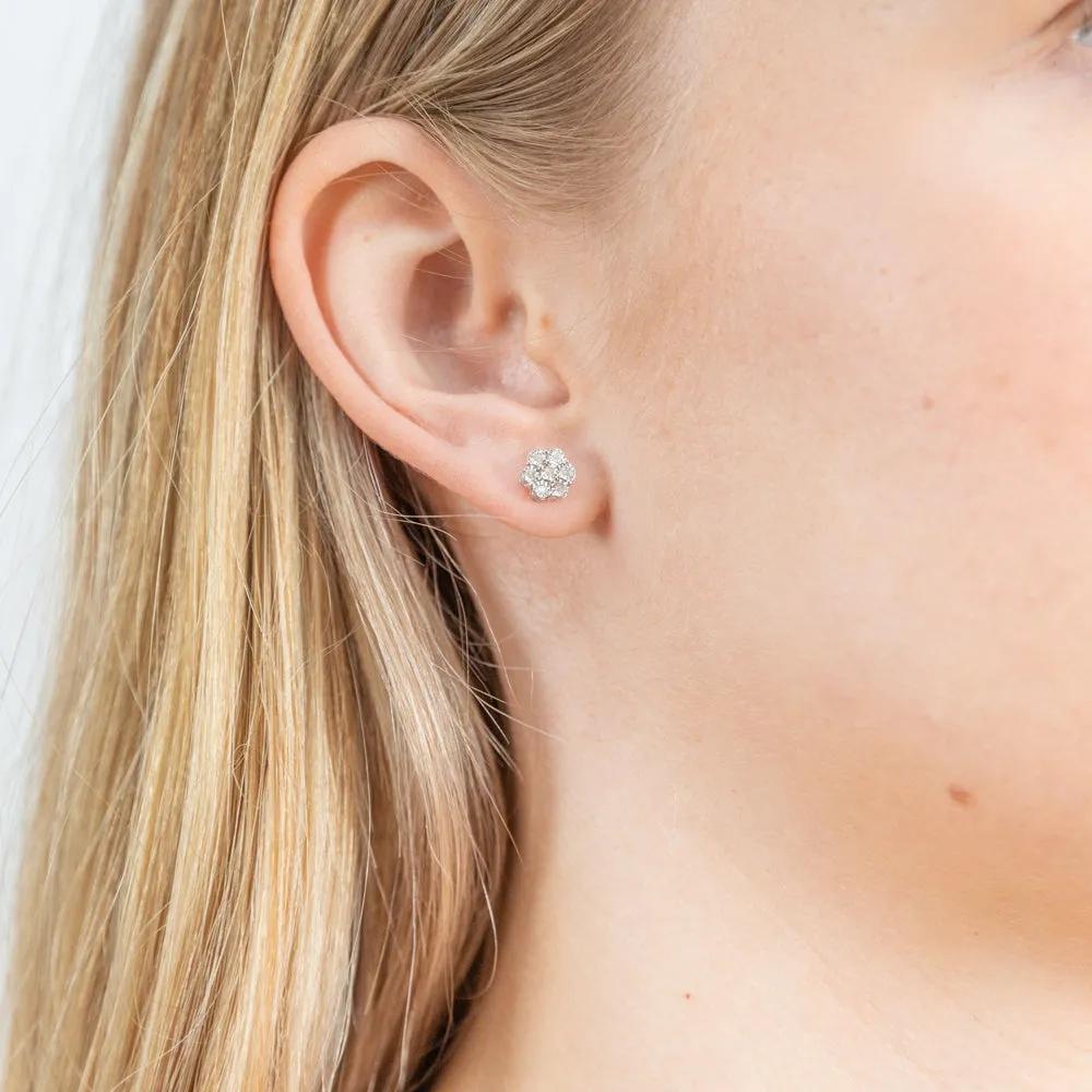 0.10 Carat Diamond Stud Earrings in Sterling Silver Shiels