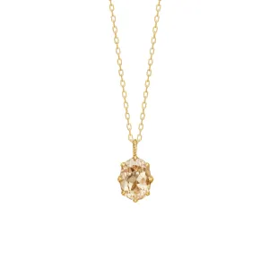 10K Gold Pendant w. Champagne Quartz