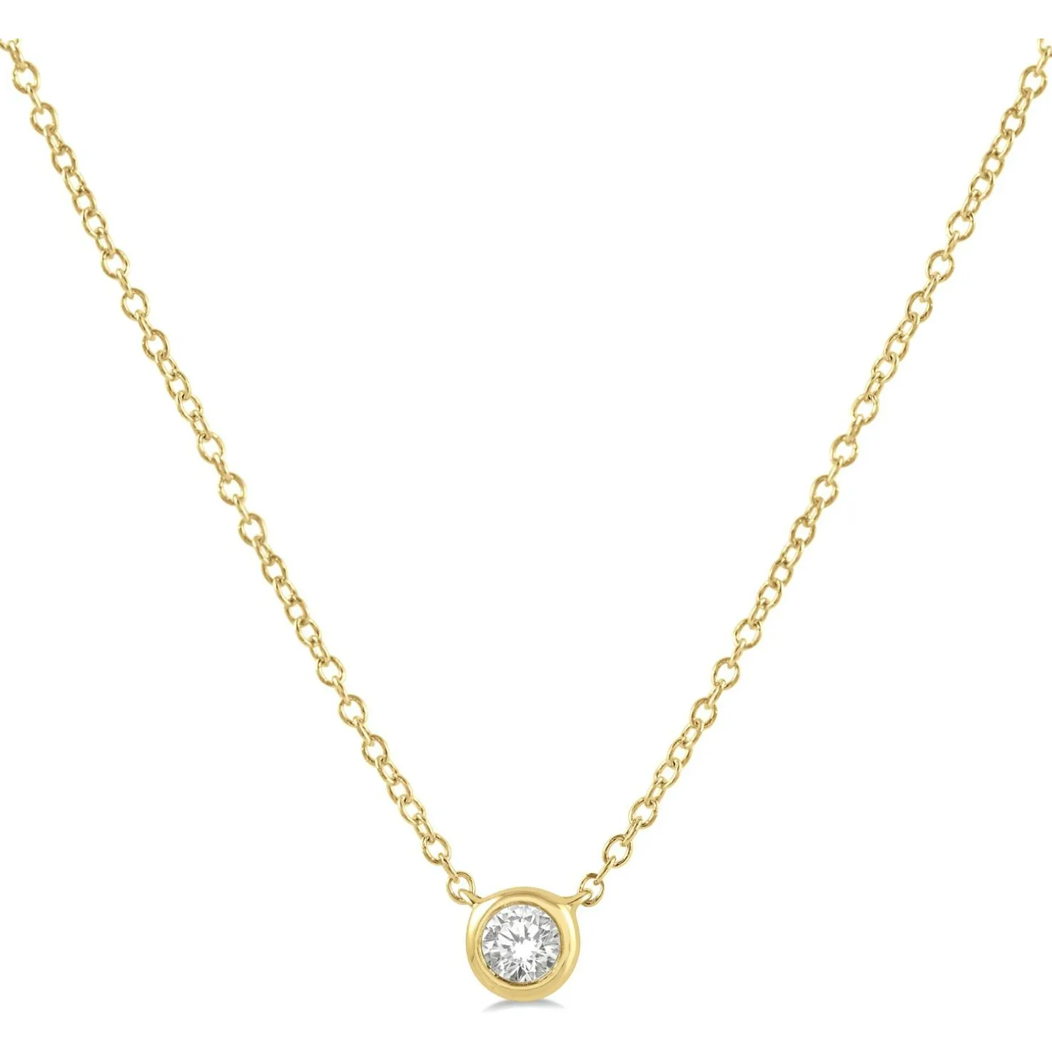 10k Yellow Gold Diamond Bezel Pendant