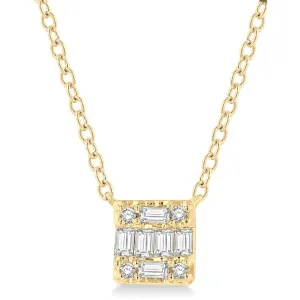 10k Yellow Gold Diamond Square Pendant