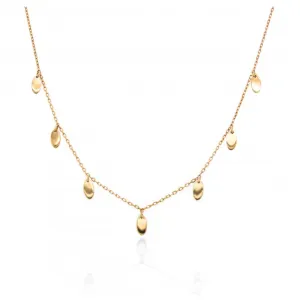 10k Yellow Gold Oval Drops Necklace