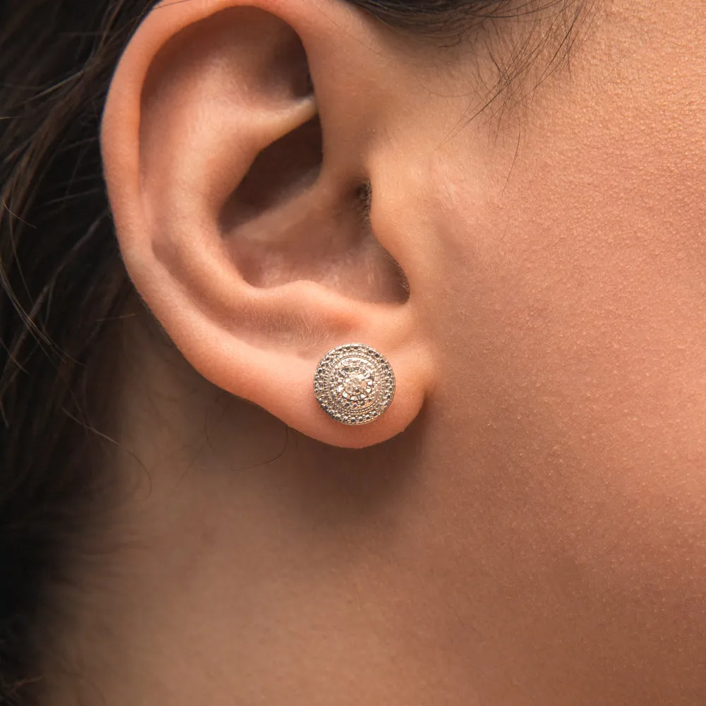 14 Brilliant Diamonds Stud Earrings in Sterling Silver Shiels