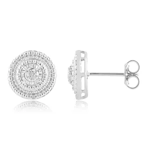 14 Brilliant Diamonds Stud Earrings in Sterling Silver Shiels