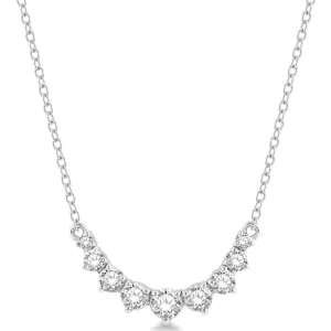 14K Gold 1/2ct Graduated Diamond Smile Pendant