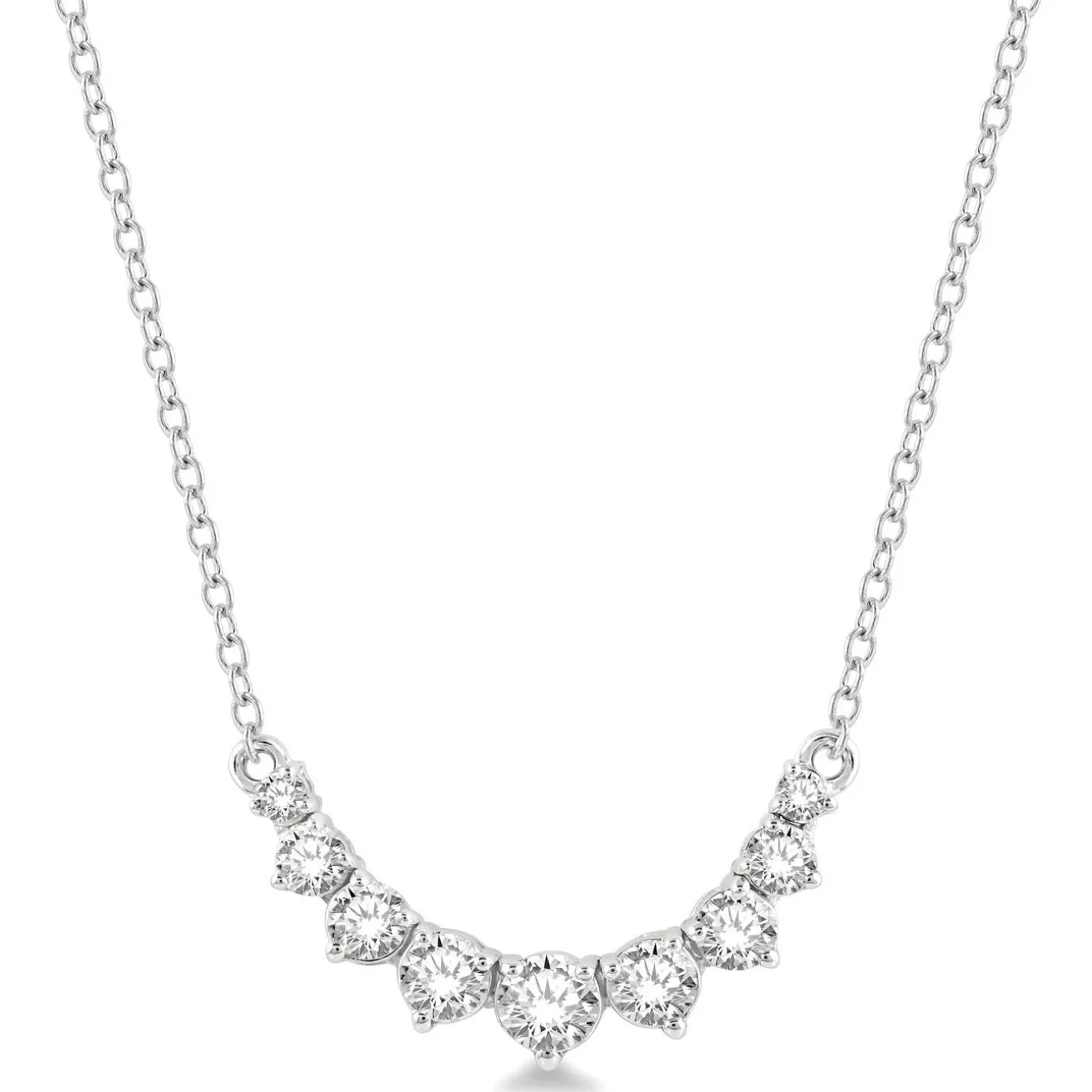 14K Gold 1/2ct Graduated Diamond Smile Pendant