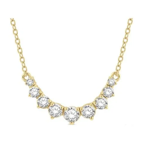 14K Gold 1/2ct Graduated Diamond Smile Pendant