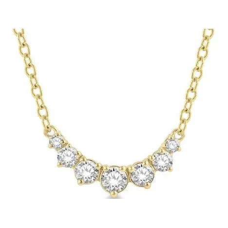 14K Gold 1/4ct Graduated Diamond Smile Pendant