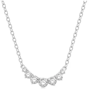 14K Gold 1/4ct Graduated Diamond Smile Pendant