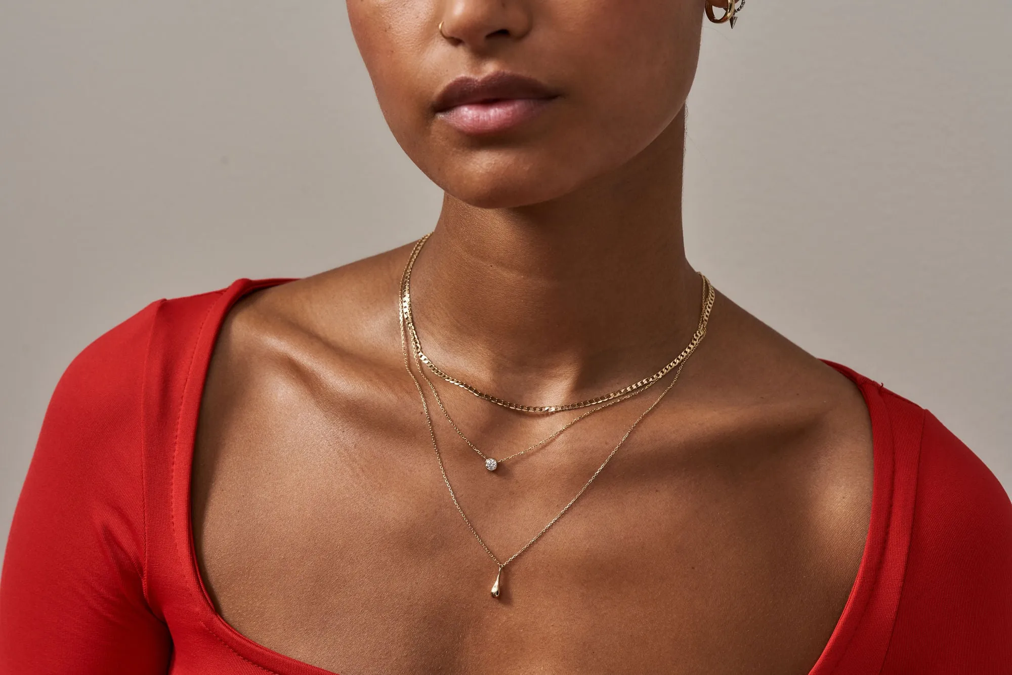 14K Gold Necklace Necklace w. 0.25ct Diamond