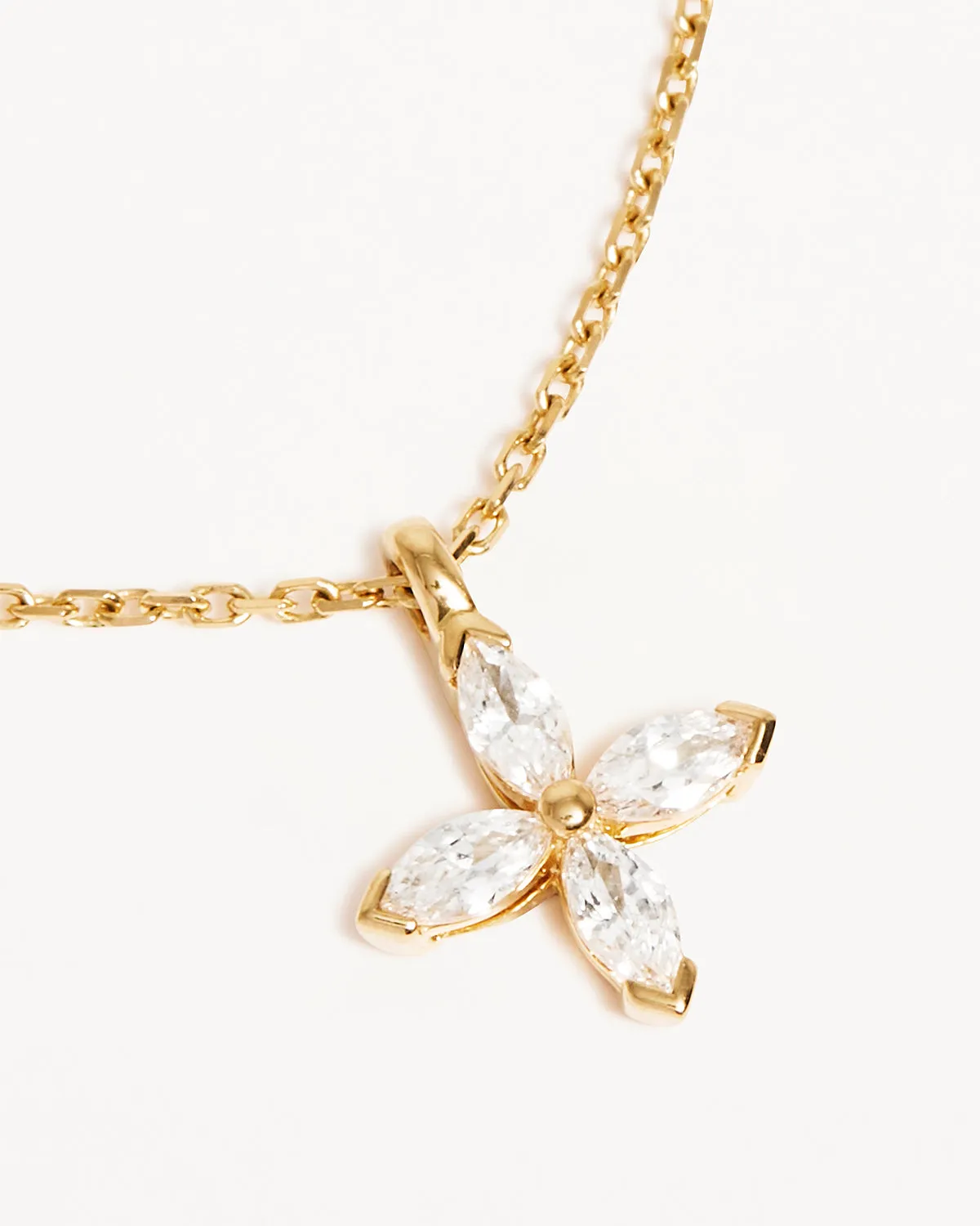 14k Solid Gold Blossom Lab-Grown Diamond Necklace Bycharlotte