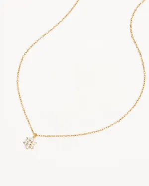 14k Solid Gold Crystal Lotus Flower Necklace Bycharlotte