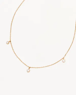 14k Solid Gold Droplets Diamond Necklace Bycharlotte