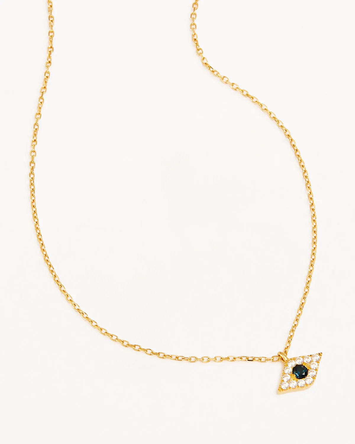 14k Solid Gold Evil Eye Necklace Bycharlotte
