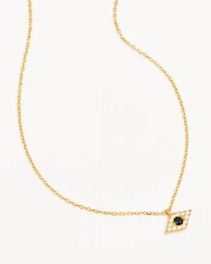 14k Solid Gold Evil Eye Necklace Bycharlotte