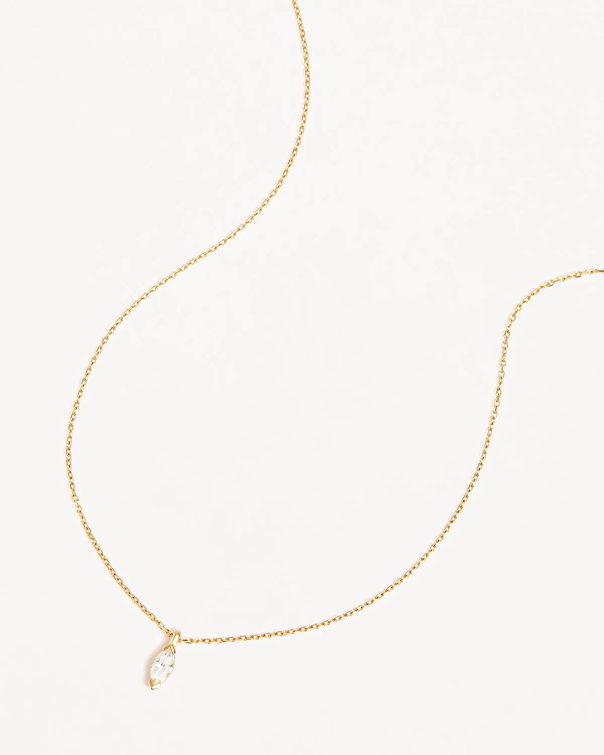 14k Solid Gold Floating Petal Lab-Grown Diamond Necklace Bycharlotte