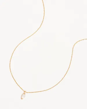 14k Solid Gold Floating Petal Lab-Grown Diamond Necklace Bycharlotte