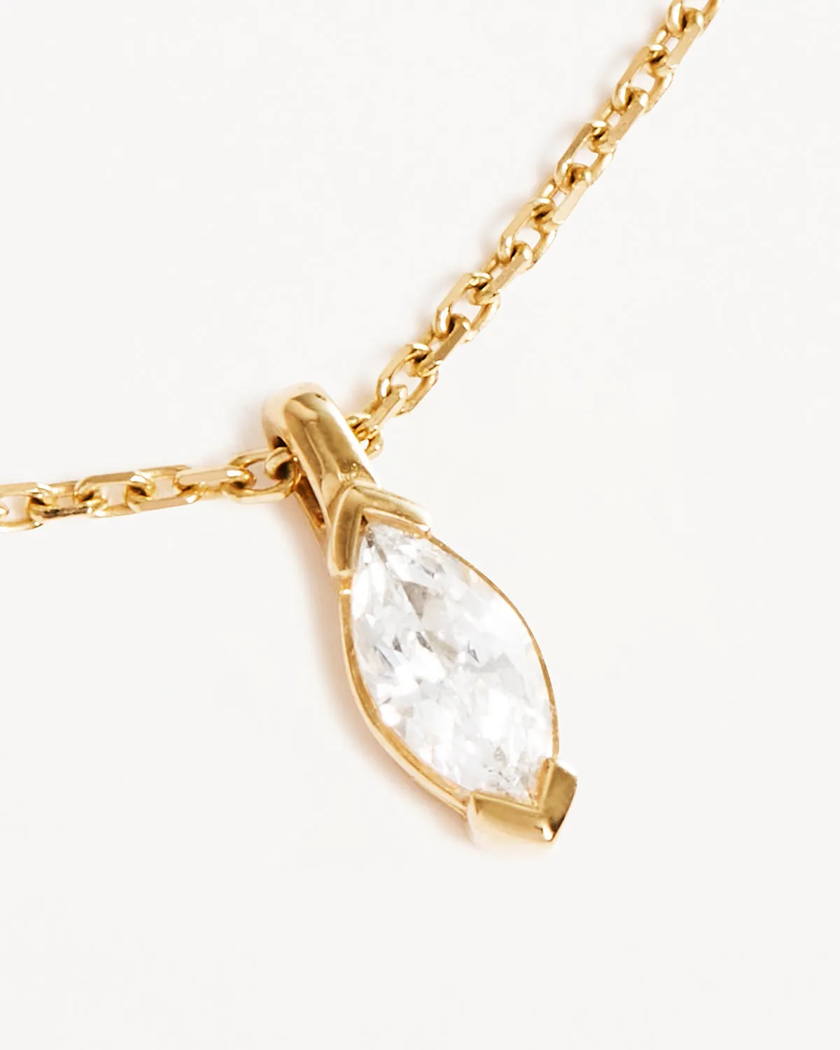 14k Solid Gold Floating Petal Lab-Grown Diamond Necklace Bycharlotte