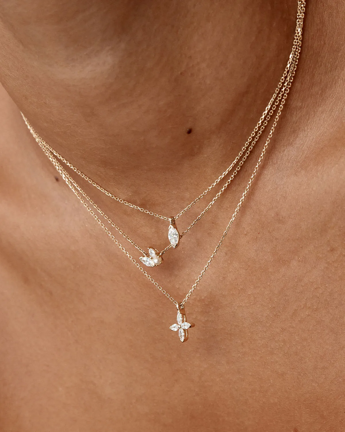14k Solid Gold In Bloom Lab-Grown Diamond Necklace Bycharlotte