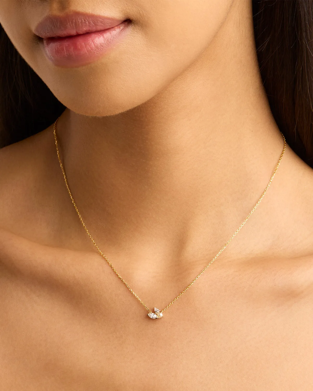 14k Solid Gold In Bloom Lab-Grown Diamond Necklace Bycharlotte