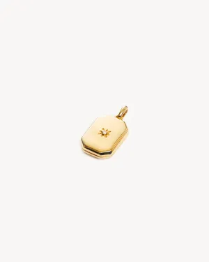 14k Solid Gold Rectangular Diamond Lotus Locket Pendant Bycharlotte