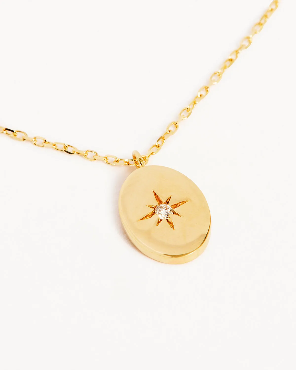 14k Solid Gold Shine Your Light Diamond Necklace Bycharlotte