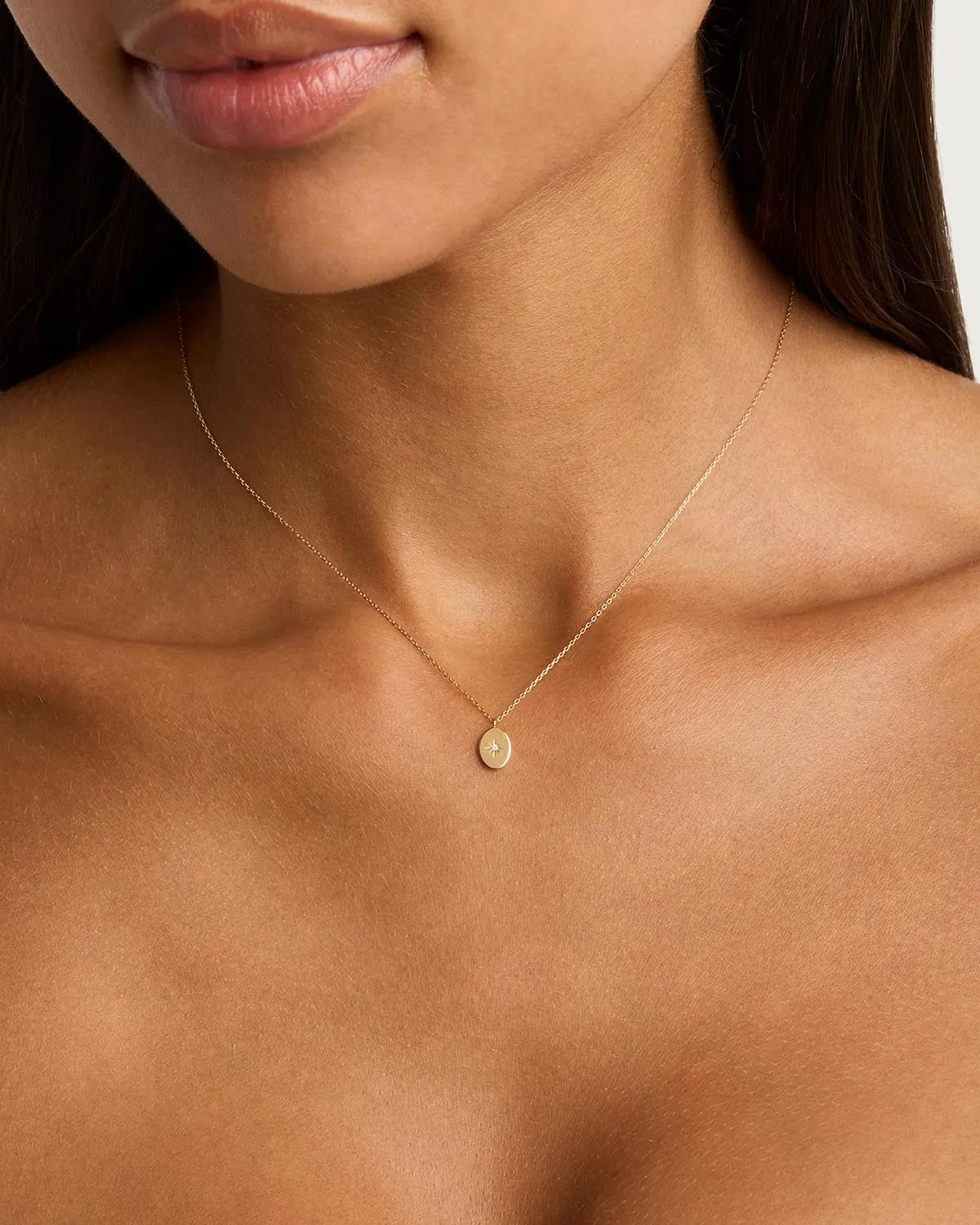 14k Solid Gold Shine Your Light Diamond Necklace Bycharlotte