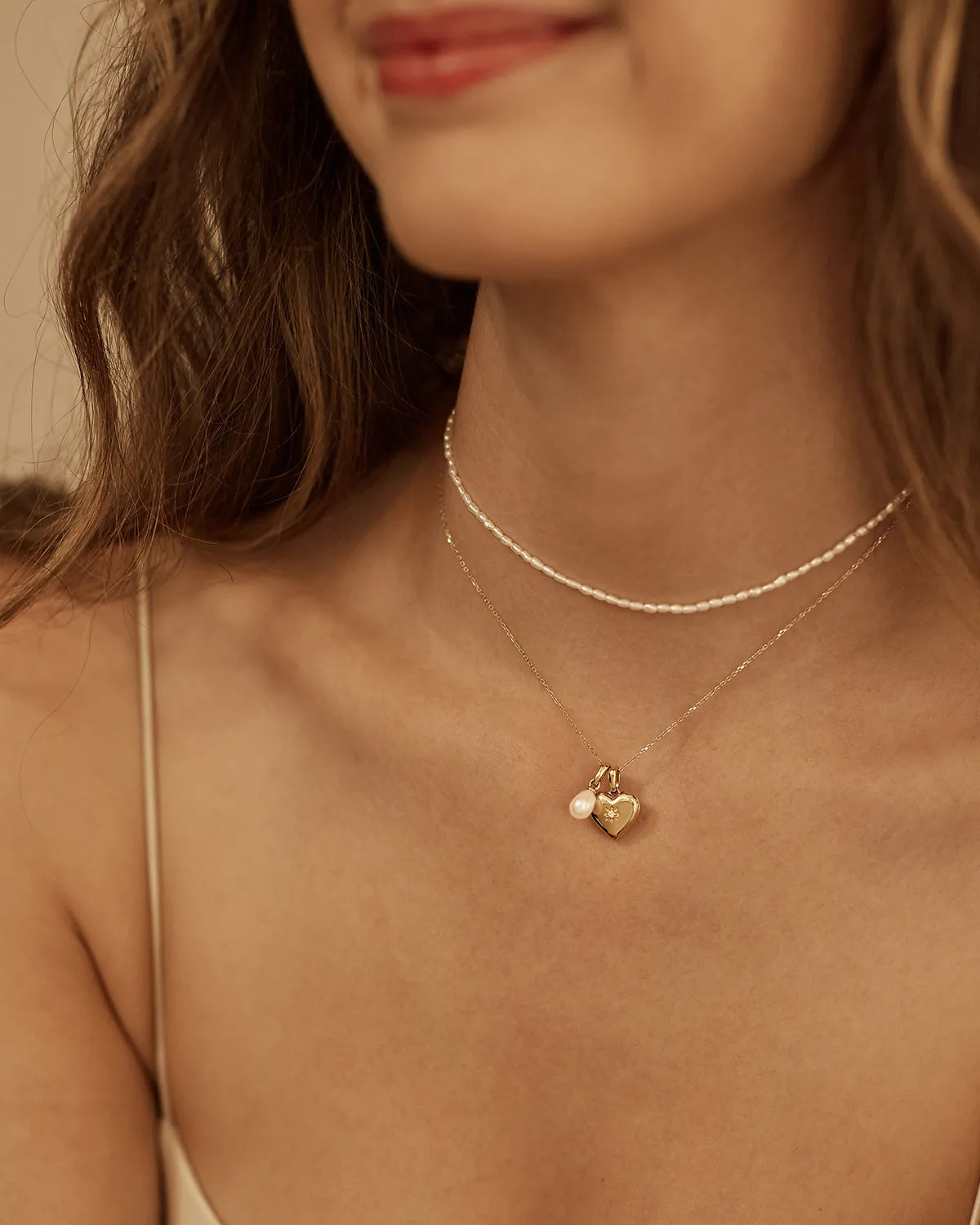 14k Solid Gold Tranquillity Pearl Necklace Pendant Bycharlotte