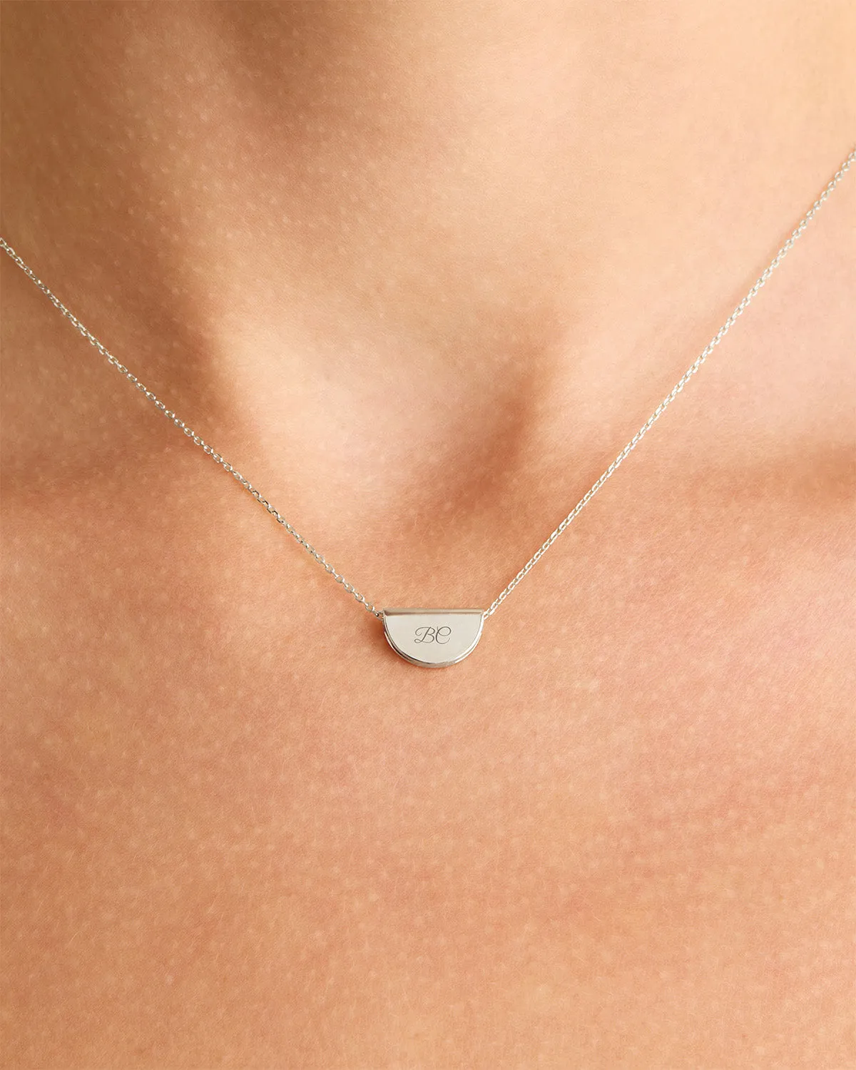 14k Solid White Gold Mini Lotus Necklace Bycharlotte