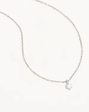 14k Solid White Gold Sweet Droplet Diamond Necklace Bycharlotte
