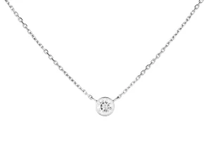 14K White Gold Necklace Necklace w. 0.25ct Diamond