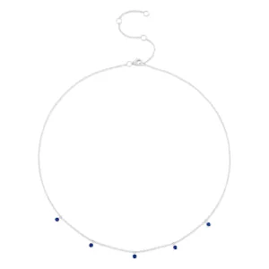 14K White Gold Sapphire Droplet Necklace