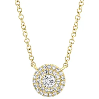 14K Yellow Gold Diamond Circle Pendant
