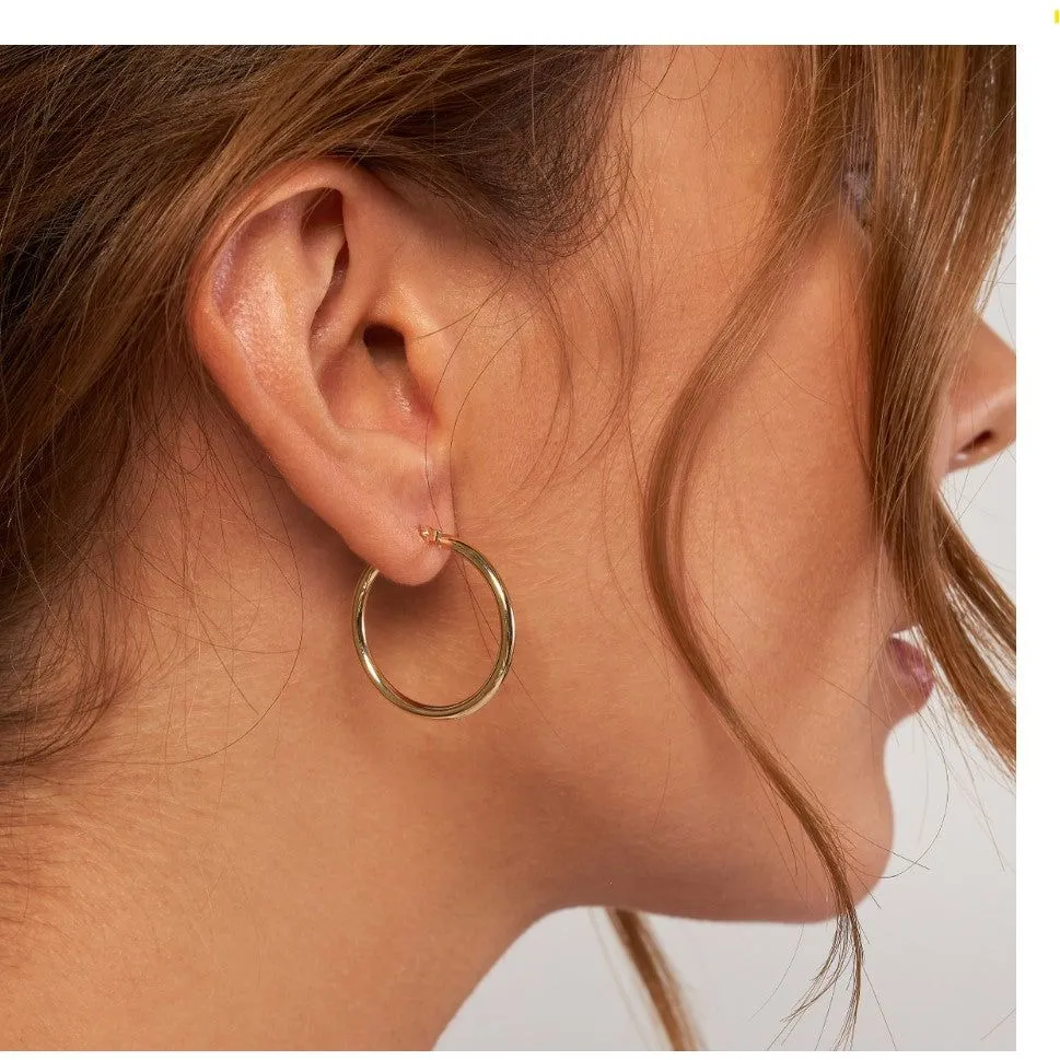 14K Yellow Gold Hoops