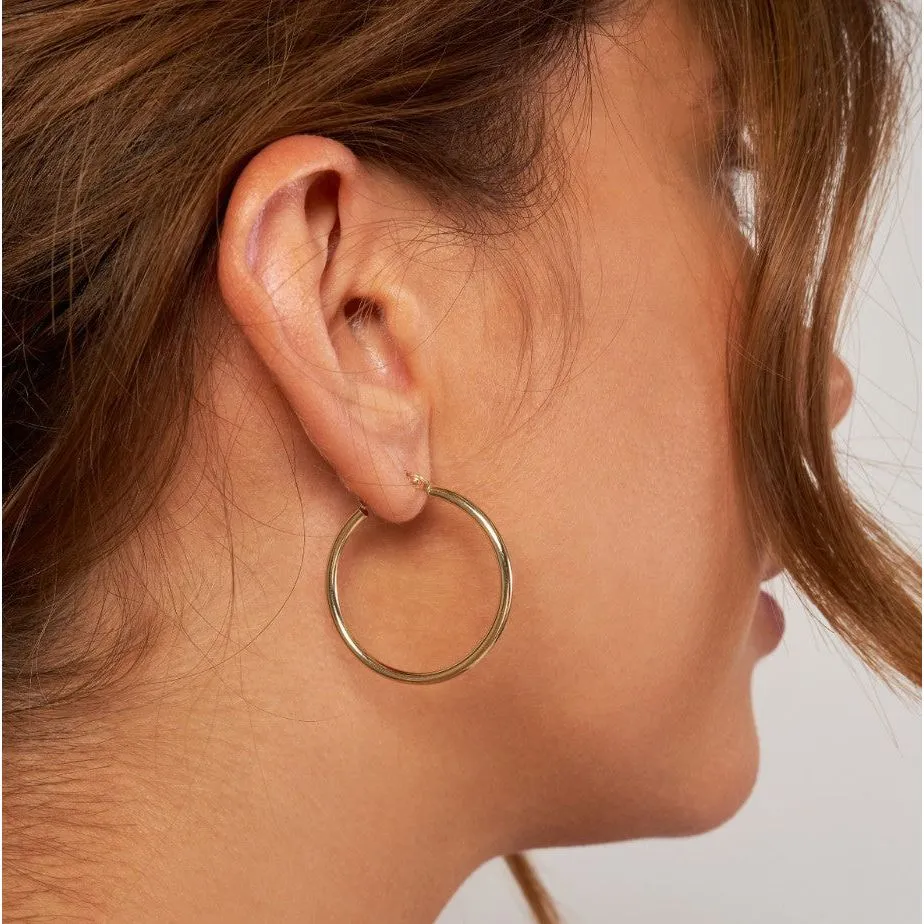14K Yellow Gold Hoops