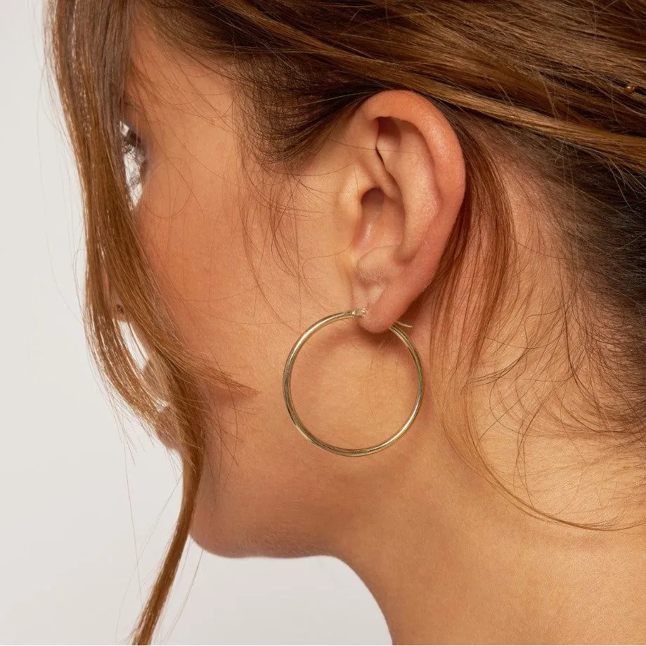 14K Yellow Gold Hoops