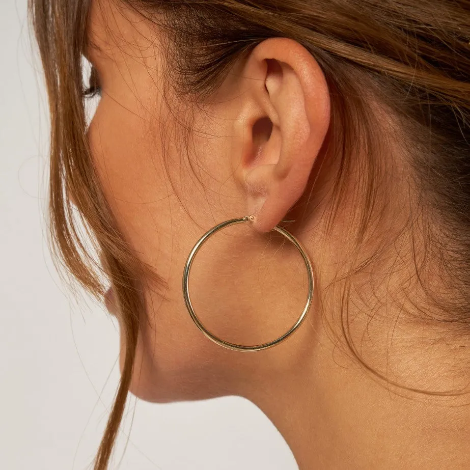 14K Yellow Gold Hoops
