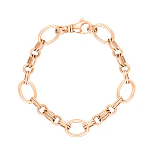 18ct Rose Gold Double Link Handmade Bracelet