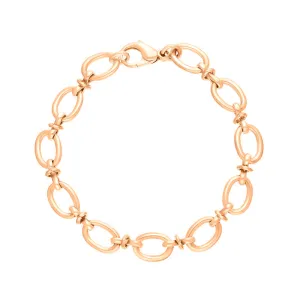 18ct Rose Gold Oval Link Handmade Bracelet