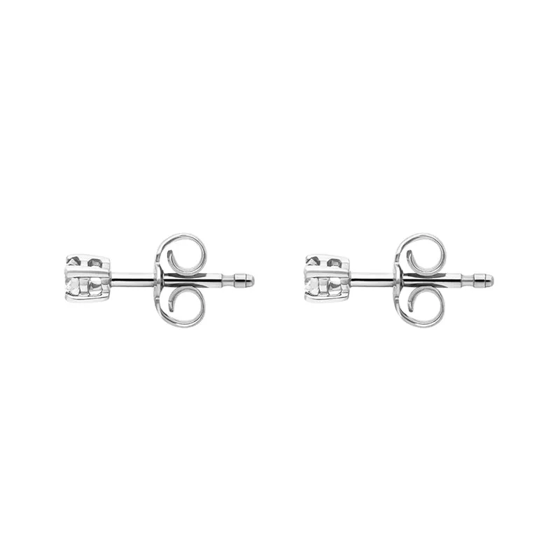18ct White Gold 0.15ct Diamond Solitaire Brilliant Cut Stud Earrings