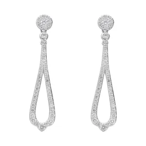 18ct White Gold 0.44ct Diamond Open Pear Drop Earrings