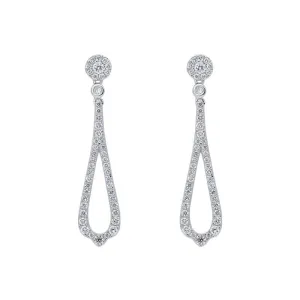 18ct White Gold 0.45ct Diamond Open Pear Drop Earrings