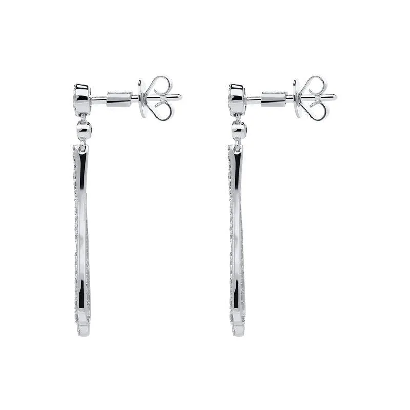 18ct White Gold 0.45ct Diamond Open Pear Drop Earrings
