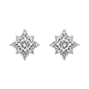 18ct White Gold 0.56ct Diamond Star Cluster Stud Earrings