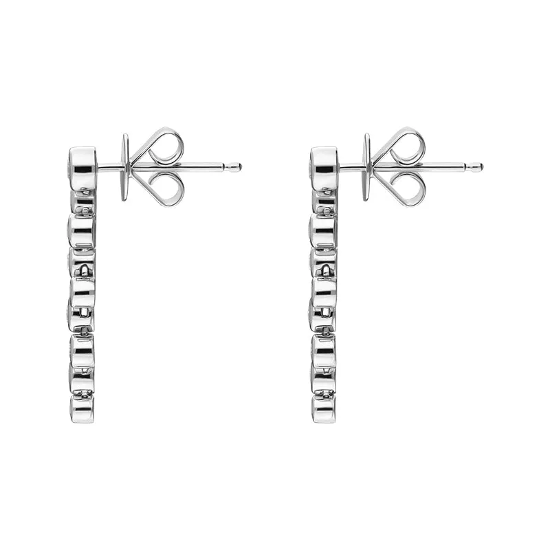 18ct White Gold Diamond Bubble Drop Earrings