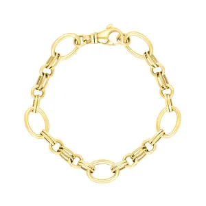 18ct Yellow Gold Double Link Handmade Bracelet