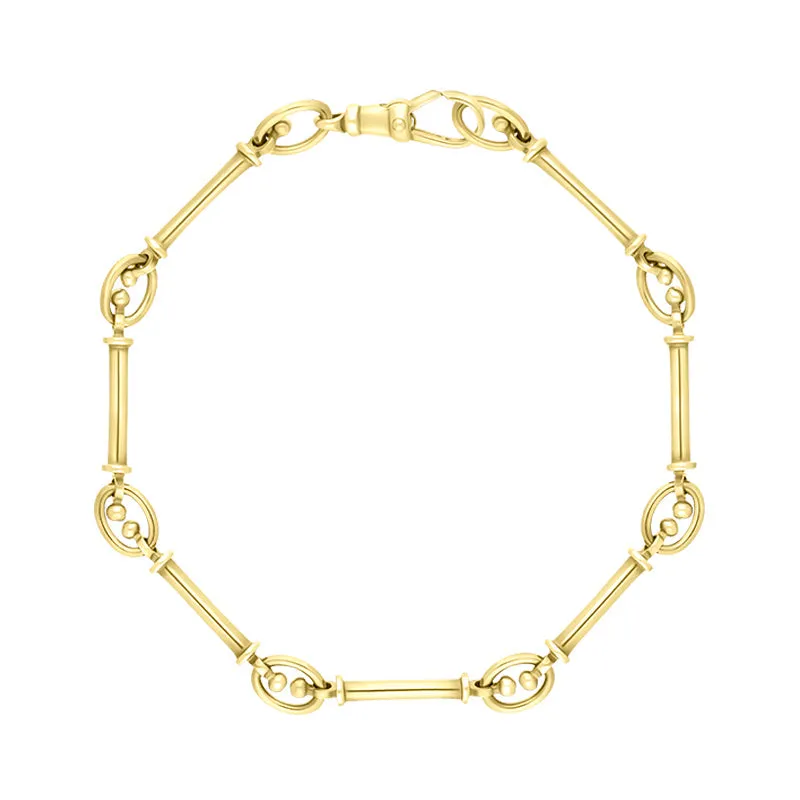 18ct Yellow Gold Handmade Baton Link Bracelet