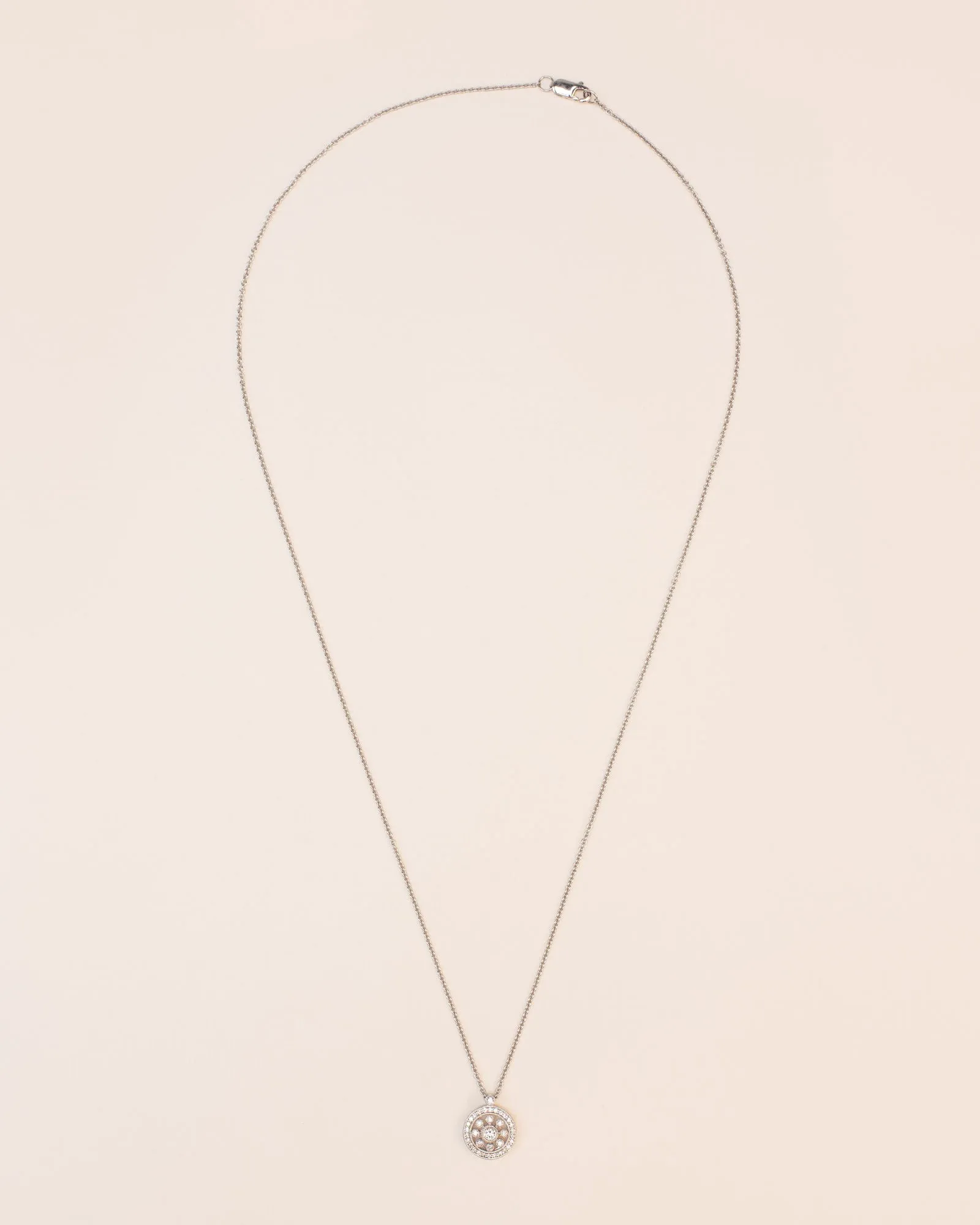 18K Gold necklace w. white Diamonds