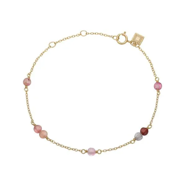 18K Gold Plated Bracelet w. Spinel