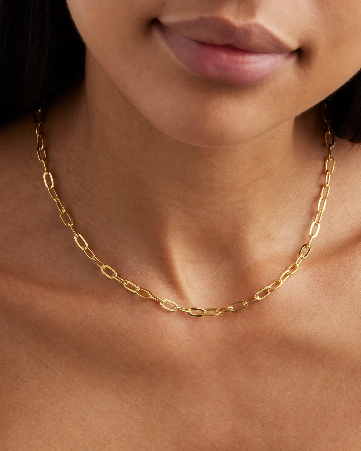 18k Gold Vermeil 17" Bold Link Chain Necklace Bycharlotte