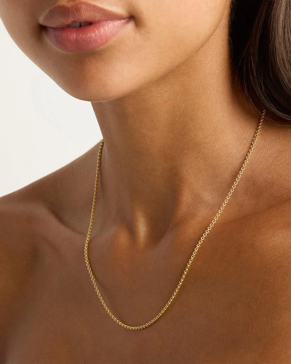 18k Gold Vermeil 19" 2mm Belcher Chain Necklace Bycharlotte
